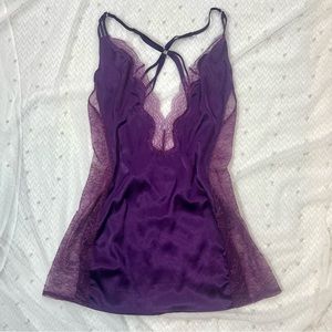 Victoria’s Secret purple satin and lace mini slip dress